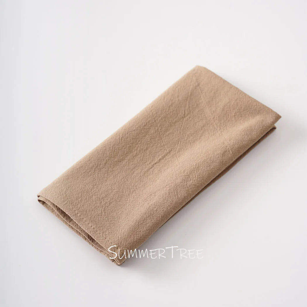 Serviette de table coton lavé vintage lot 10 - vue 6 sur 7