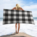 Serviette de plage a carreaux legere sechage rapide