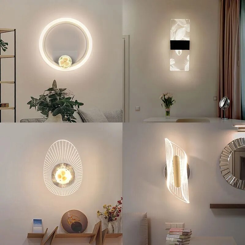 Applique murale moderne led acrylique salon intérieur chambre décoration - vue 7 sur 12