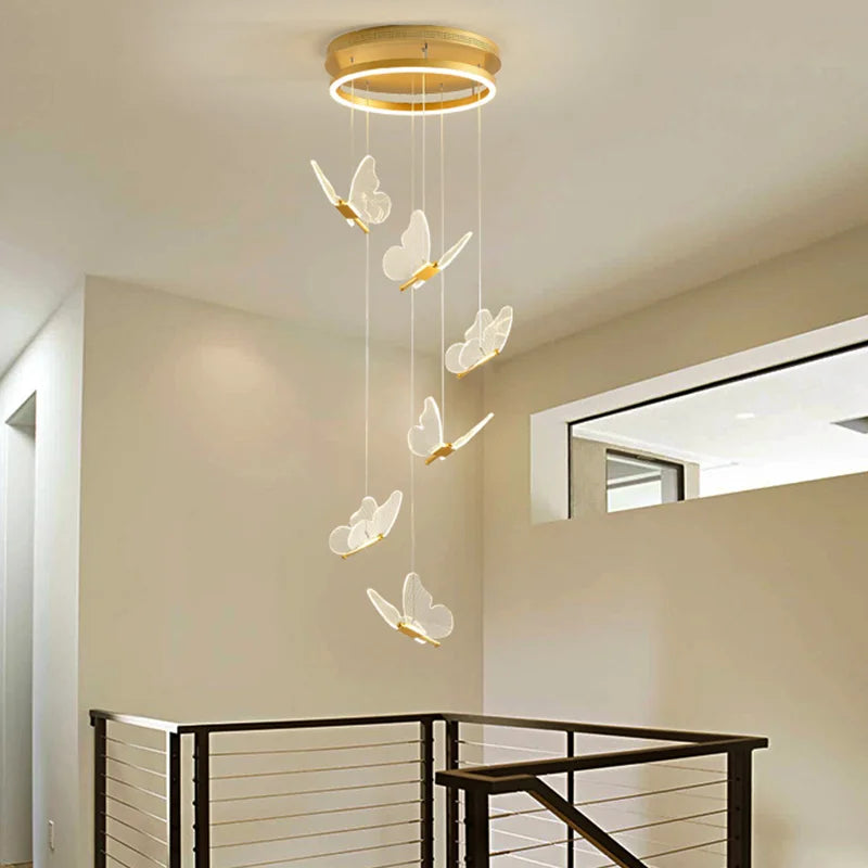 Suspension LED papillon au design nordique 90/220V - vue 7 sur 9