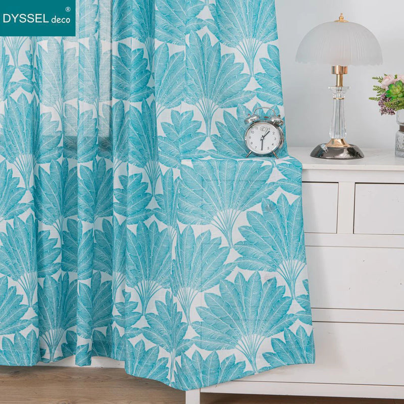 Rideau motif feuilles style moderne pour salon chambre