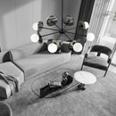 lustre de luxe en cuivre avec lumière led minimaliste italienne