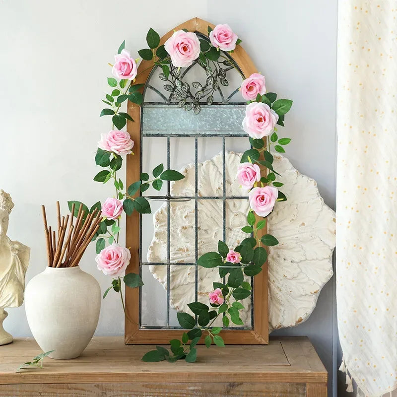 vignes de roses artificielles en soie pour décoration intérieure - vue 9 sur 12