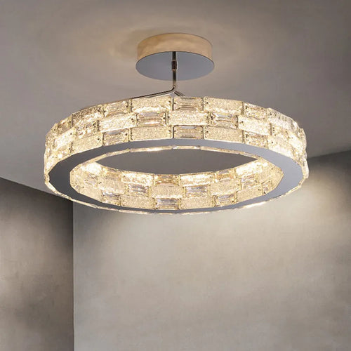 Plafonnier LED en cristal au design moderne