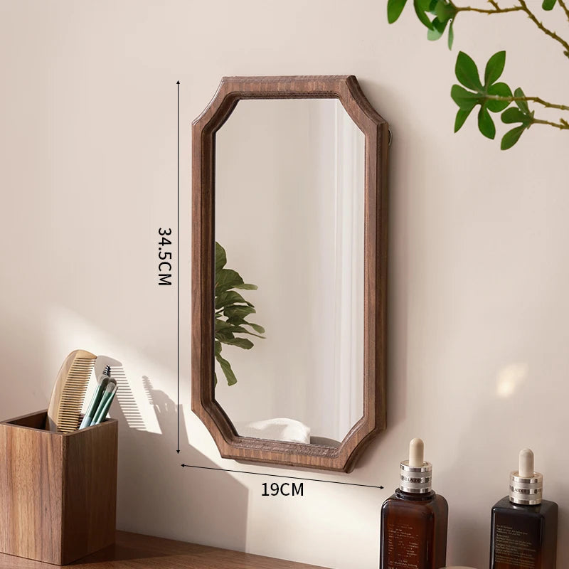 miroir vintage en bois massif pour maquillage étanche et antirouille - vue 12 sur 15