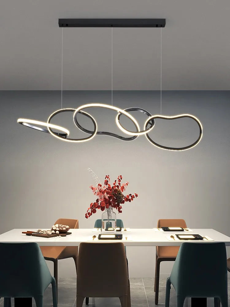 lustre Simple moderne île Restaurant suspension nordique luxe créatif en acier inoxydable galvanisé suspension - vue 3 sur 10
