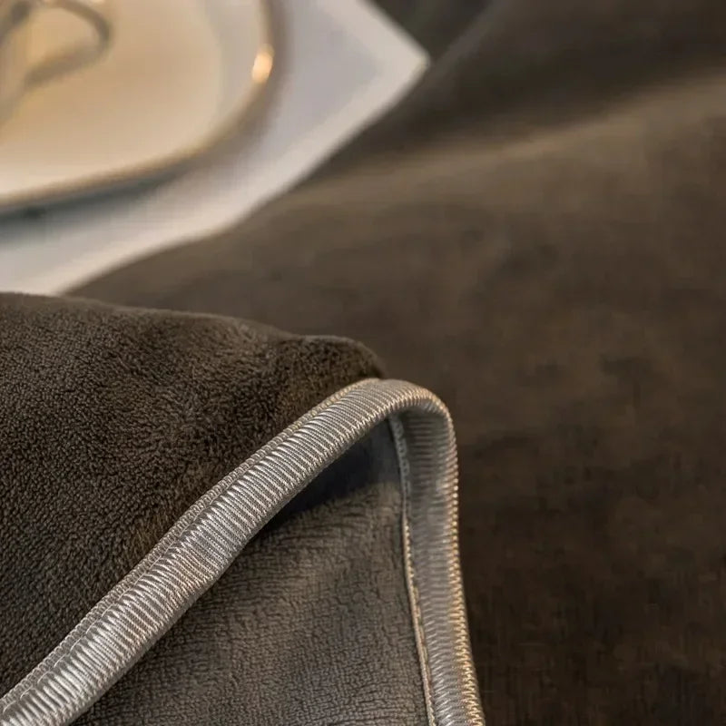 housse de couette en velours corail douce et moelleuse