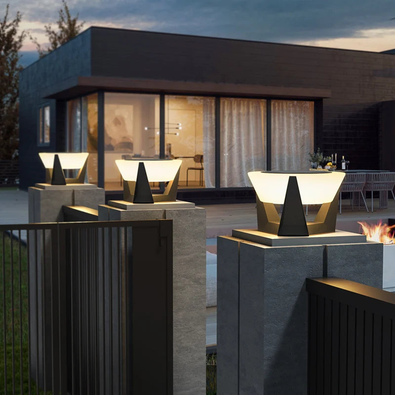 lampadaire solaire moderne vzvi pour jardin patio clôture pont