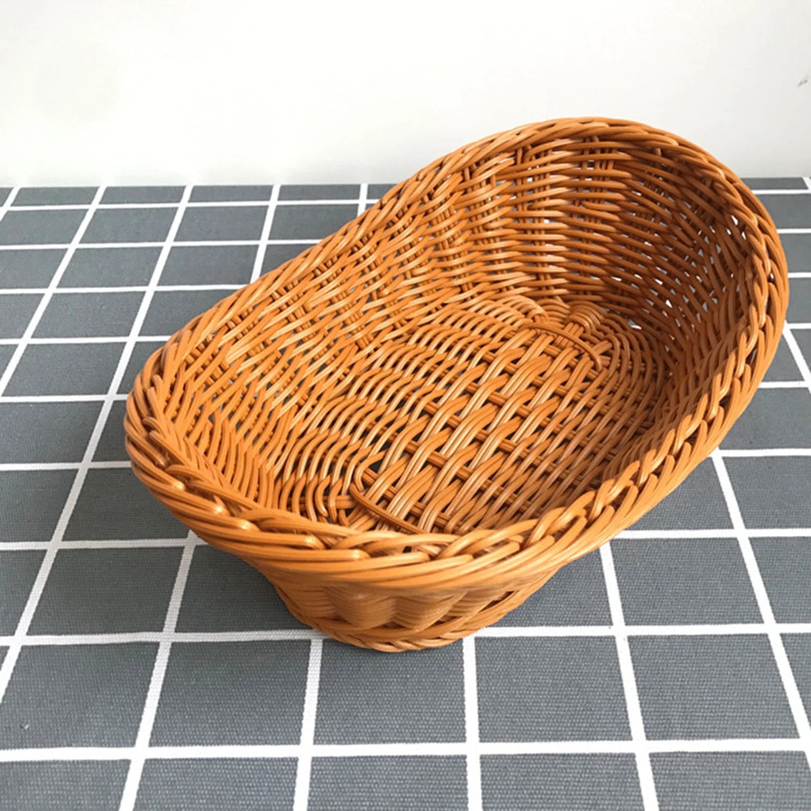 panier tressé ovale pour rangement de fruits et cosmétiques - vue 7 sur 7