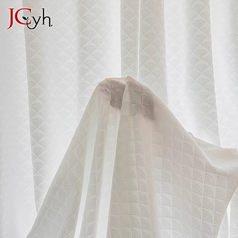 Voilage rideau fil géométrique moderne pour salon chambre