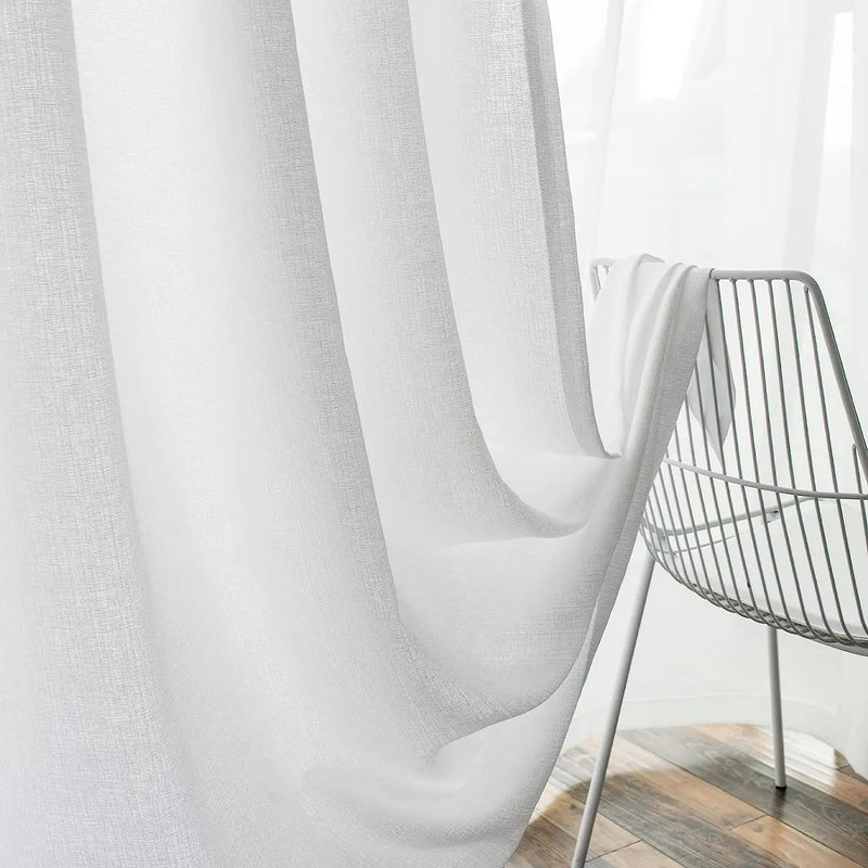 Voilage tulle imitation lin sur mesure style moderne