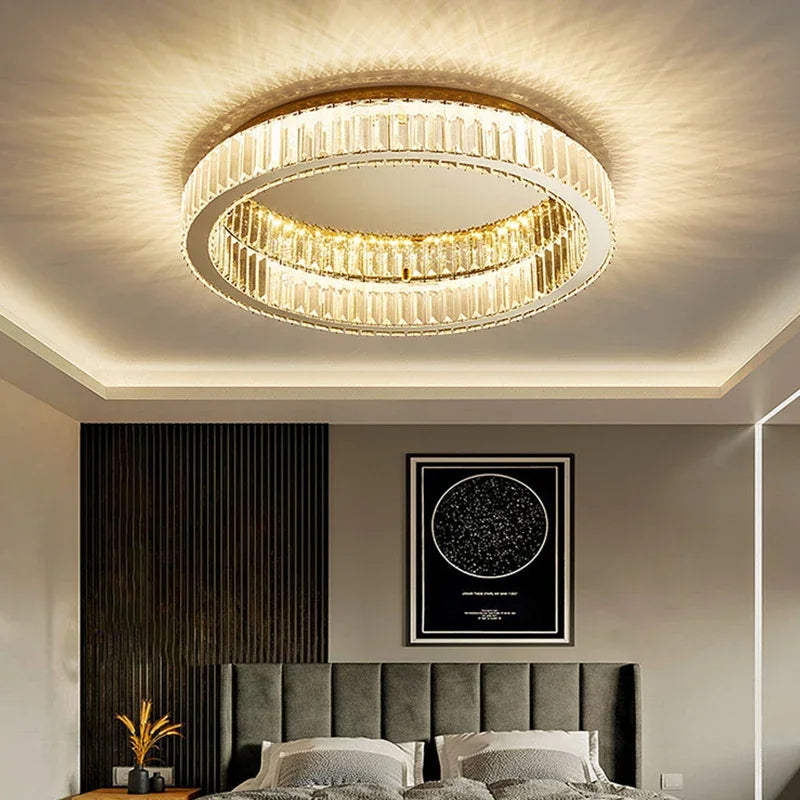 Plafonnier moderne en cristal led pour décoration intérieure
