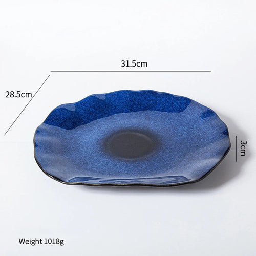 assiette plate céramique japonaise forme irrégulière style coquillage