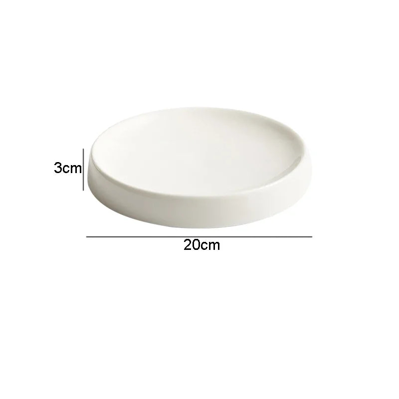 Assiettes céramique rondes style japonais pour repas