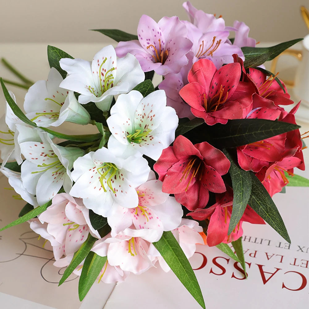 fleur artificielle trompette bouquet décoratif pour mariage et maison - vue 5 sur 12