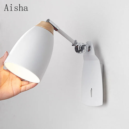 applique murale nordique simple créative avec interrupteur décorative