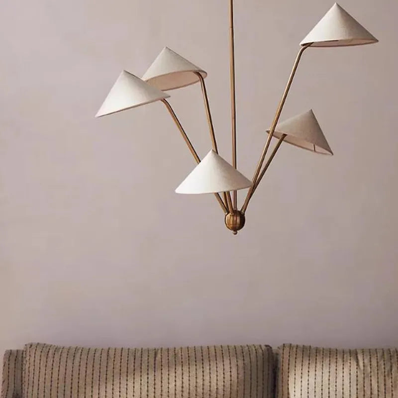 Wabi-sabi lustre japon tissu suspension lampe pour salon cuisine salle à manger chambre lustre design - vue 7 sur 7