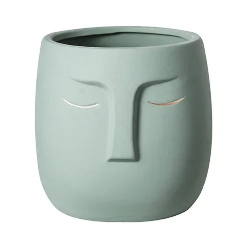 pot de fleurs en céramique visage avatar décoratif pour plantes succulentes - vue 17 sur 16