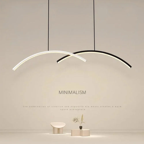 lustre moderne à leds avec télécommande et ligne simple