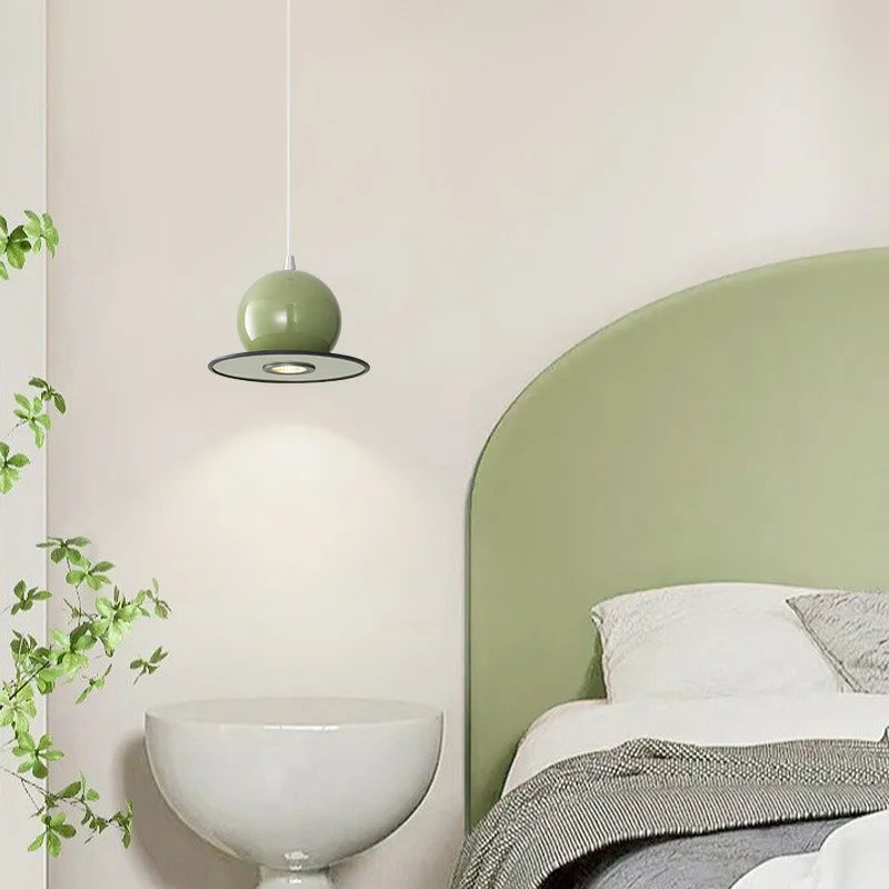 Suspension boule rouge vert Beige métal Style chambre salle à manger cordon réglable - vue 6 sur 9