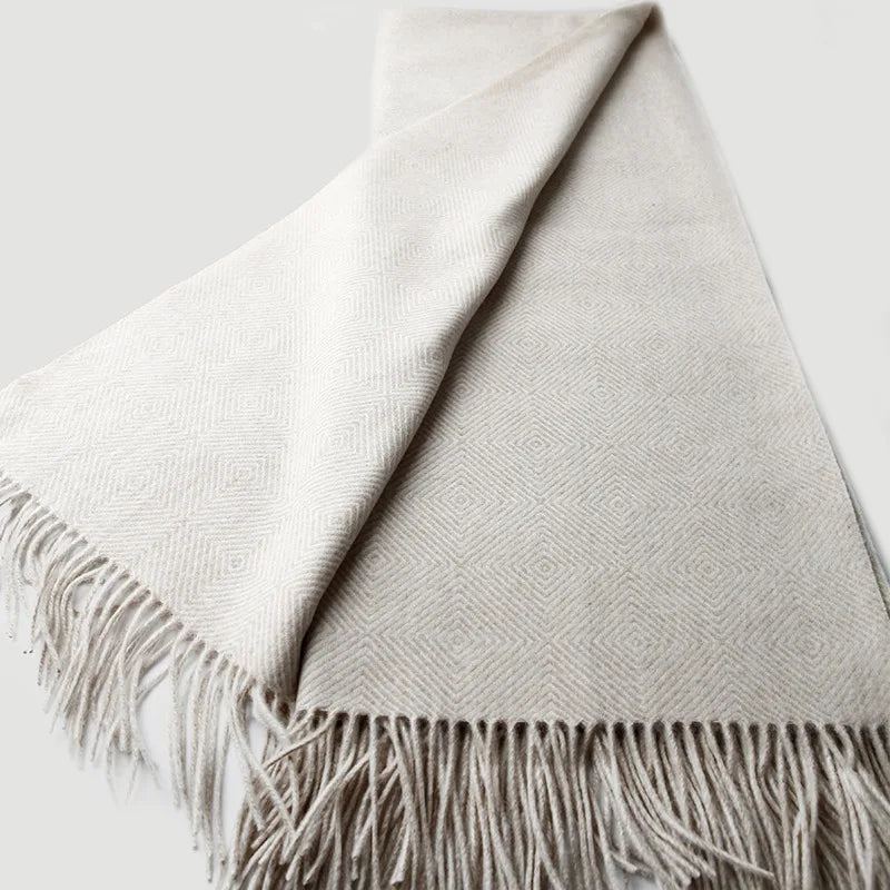 plaid laine franges motif spiral style doux confortable