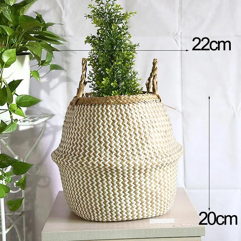 panier de rangement pliable en osier pour jouets et linge - vue 12 sur 13