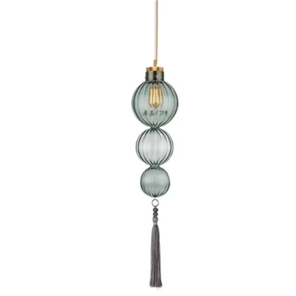 suspension en verre teinté style chinois pour décoration intérieure - vue 12 sur 15