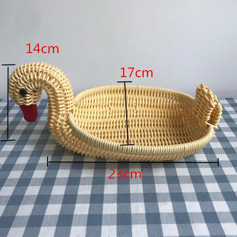 panier de rangement en rotin tissé style animal fait main - vue 22 sur 29