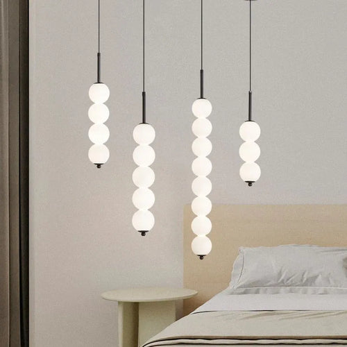 Suspension en verre nordique LED cuivre vent gourde 3-8 tête chevet suspendu décor lampe pour étude chambre salon éclairage