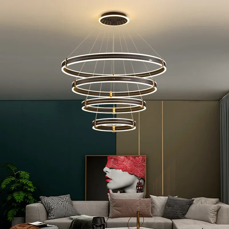 Lustre de luxe avec anneau arrière de styliste - vue 4 sur 4