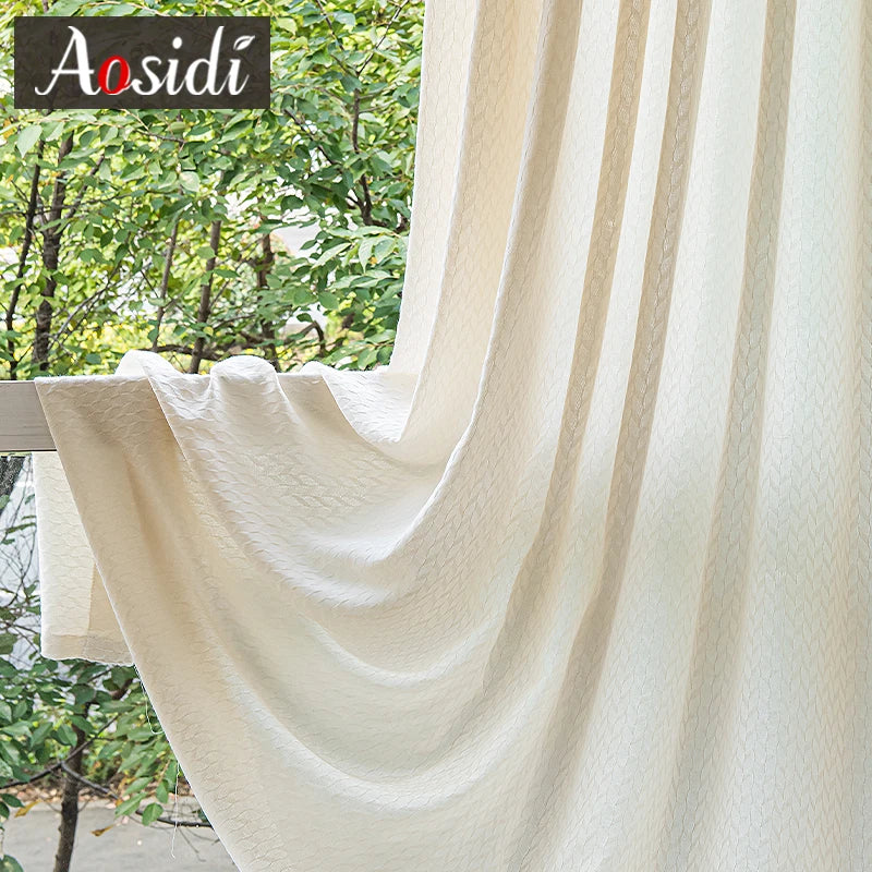 Voilage japonais géométrique semi translucide pour salon chambre