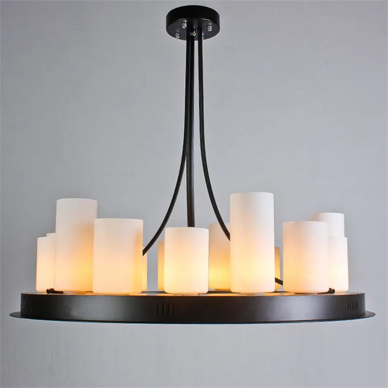 Vintage LED Lustres En Verre Bougie Suspendue Suspension Luminaire Salon Salle À Manger Cuisine Restaurant Décor Suspension