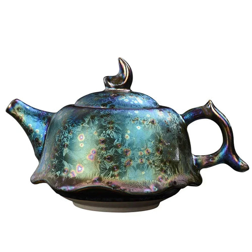 Théière jianzhan tianmu céramique émaillée motif artisanal bureau