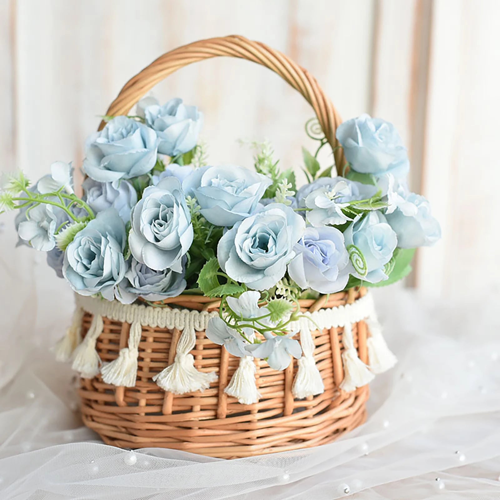 panier à fleurs mariage avec nœud papillon grande capacité polyvalent - vue 4 sur 16