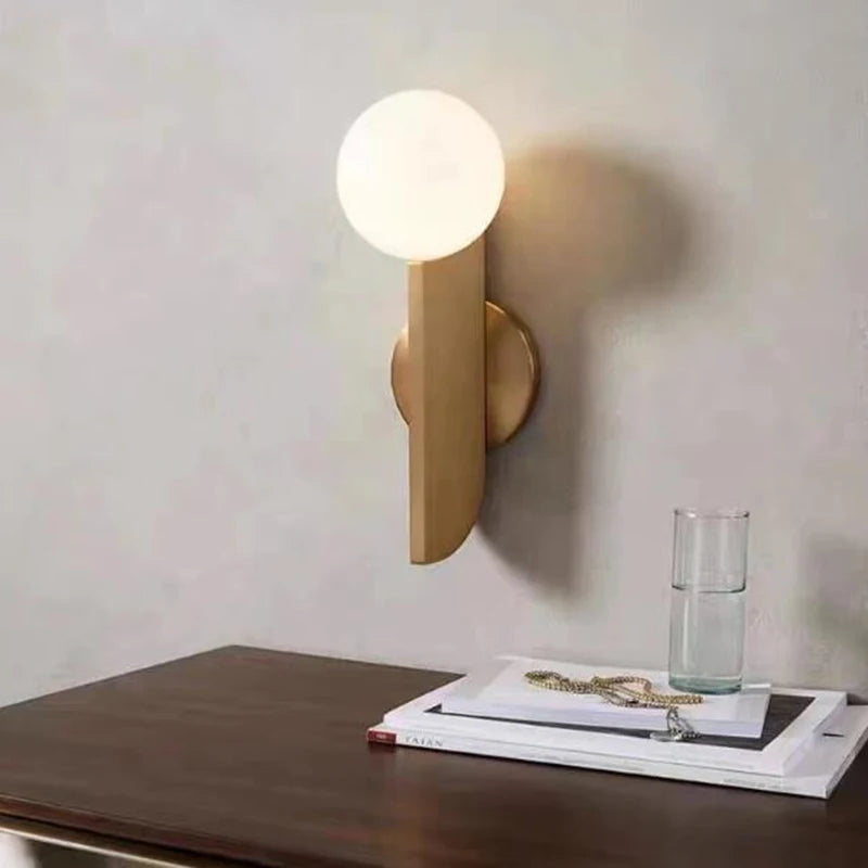 Applique murale LED en cuivre doré - vue 2 sur 7