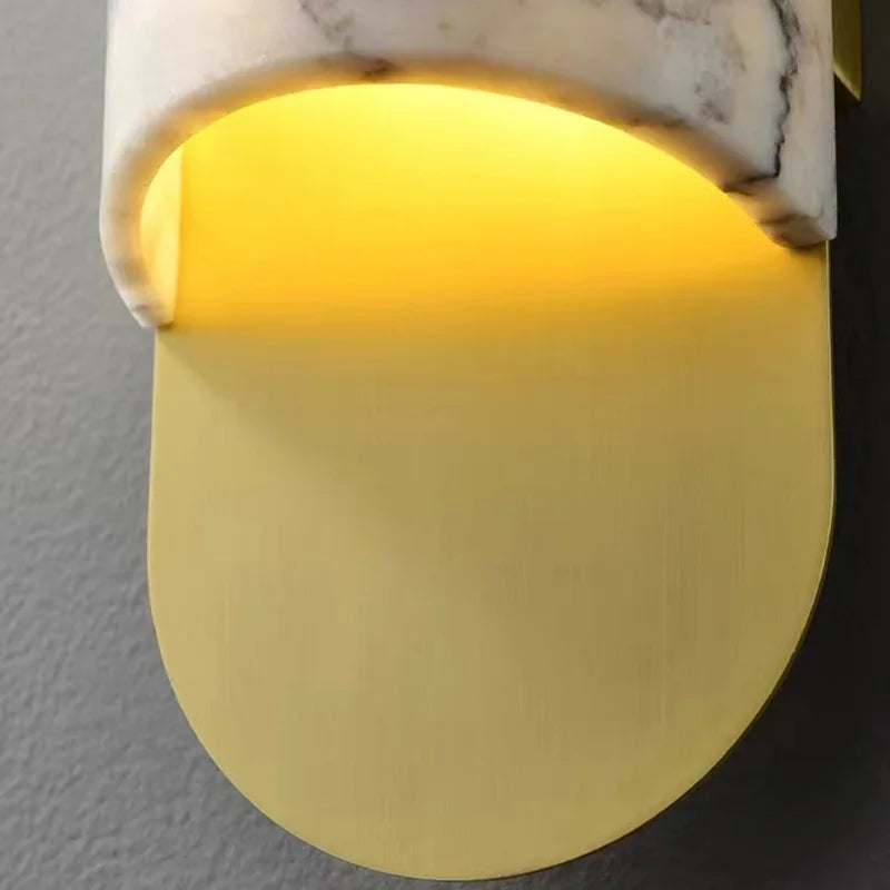 applique murale en marbre style chinois avec abat-jour led créatif - vue 7 sur 8