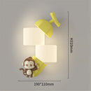 applique murale à led singe et panda pour enfants