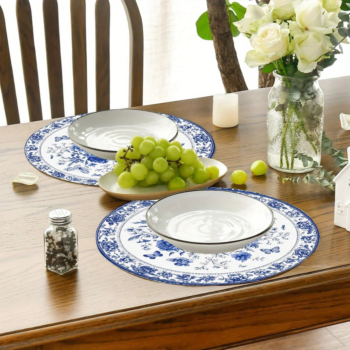 set de table fleurs papillons style campagne imperméable - vue 4 sur 6