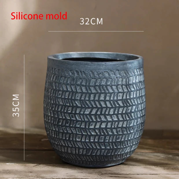 moule en silicone moderne pour pot de fleurs en béton léger et luxueux - vue 14 sur 22