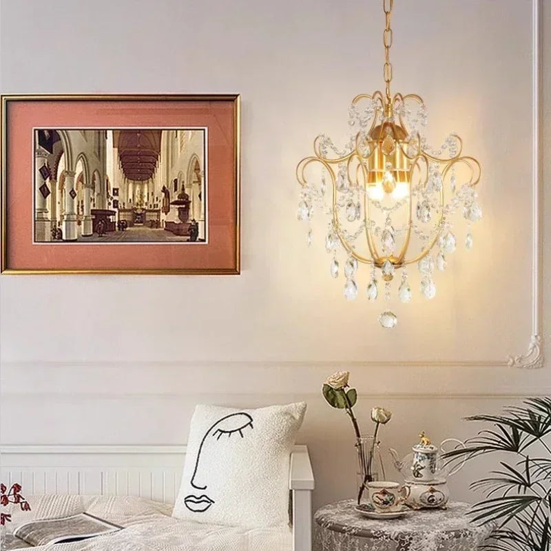 lustre led rétro en cristal pour décoration intérieure élégante - vue 4 sur 8