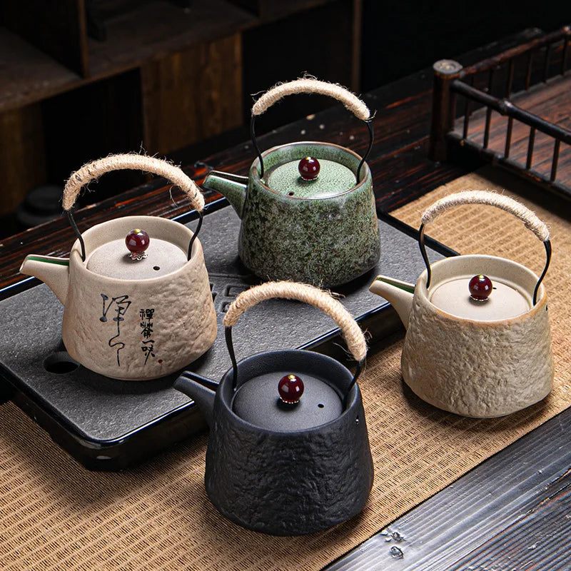 Service à thé japonais rétro kungfu en porcelaine - vue 3 sur 7