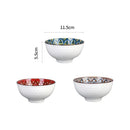 Ensemble bols ceramique motif floral boheme cuisine