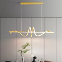 Suspension LED moderne lumières lustre or vague Lampadario lampe ECG salle à manger chambre salon cuisine suspension suspension