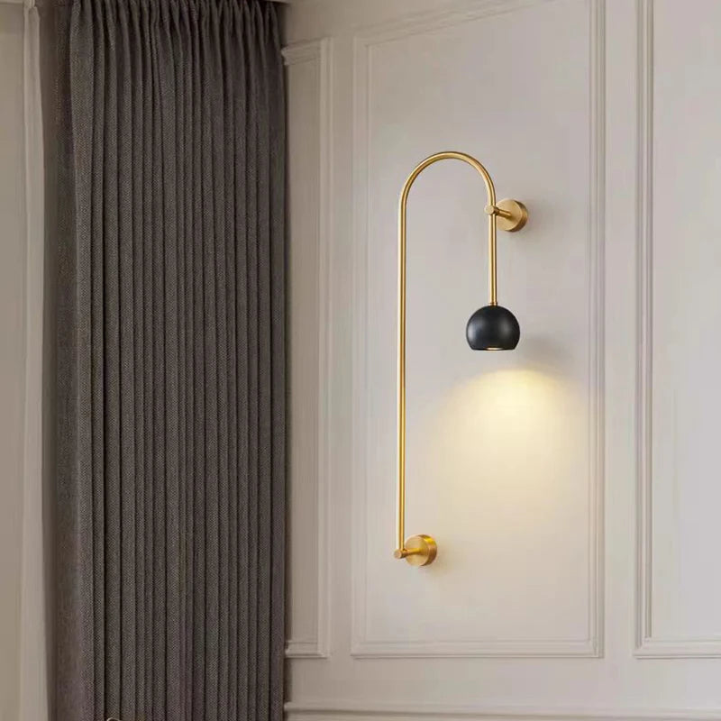 Art déco cuivre applique murale salon chambre Restaurant minimaliste applique lampe GU10 ampoule en laiton
