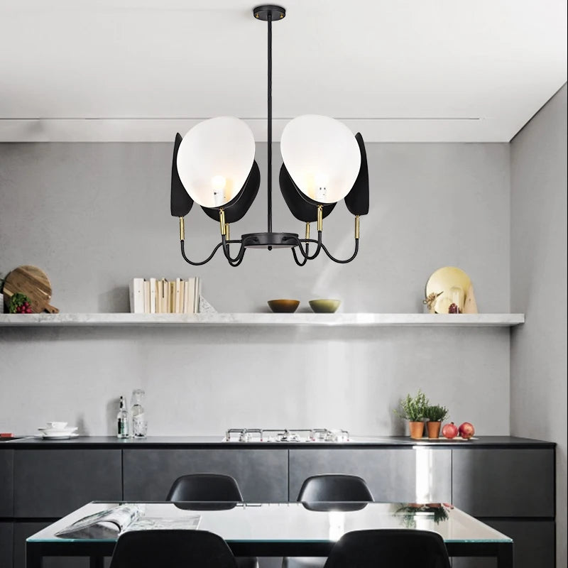 lustre postmoderne nordique à 6 têtes design contemporain - vue 4 sur 7