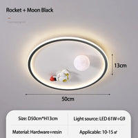 SANDYHA moderne espace planète plafonnier lampe de dessin animé chambre d'enfants Lampa Sufitowa Techo Plafonnier lampara Colgantes Para