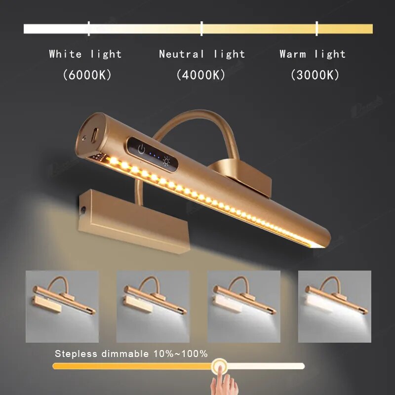 Applique murale Led USB au design moderne doré - vue 4 sur 11