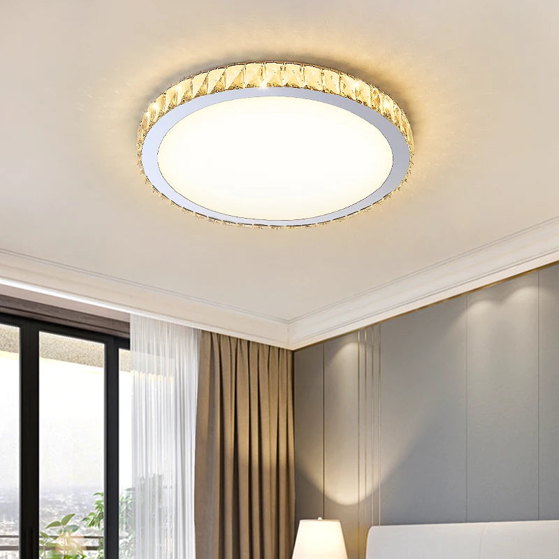 plafonnier en cristal moderne luxe éclairage rond pour intérieur - vue 4 sur 18