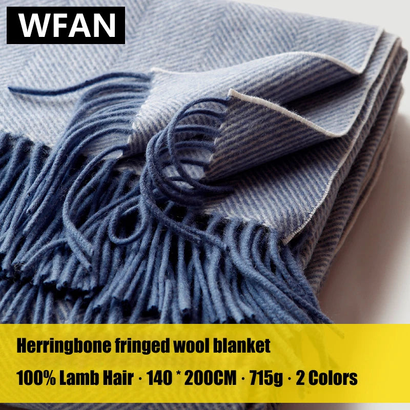 plaid laine douce rayures twill pompons voyage maison