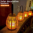 lanterne solaire en rotin pour jardin et balcon décorative